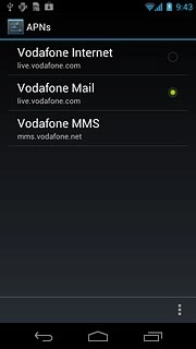 Press the field next to Vodafone Internet to fill in the field.