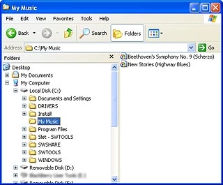 Go to the required folder in your computer's file system.