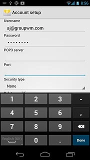 Press the drop down list below Security type.