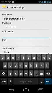 Press the field below Port and key in 110