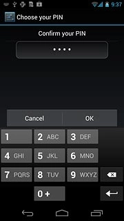 Key in the phone lock code again and press OK.