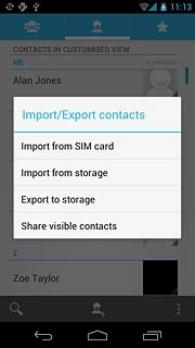 Press Import from SIM card.