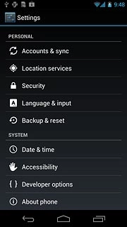 Press Backup & reset.