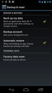 Press Factory data reset.