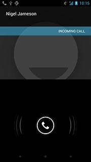 When you have an ongoing call, the new call is signalled by a sound.Press and drag the call icon right.