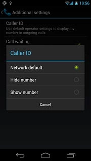 Press Network default, Hide number or Show number.Wait while the new settings are registered.