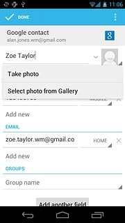 To use a saved picture:Press Select photo from Gallery.