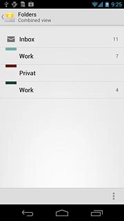 To see a list of email accounts:Press the settings icon.
