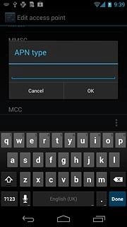 Key in default and press OK.