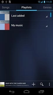 Press Playlists at the top of the display.
