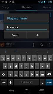 Key in a name for the playlist and press OK.