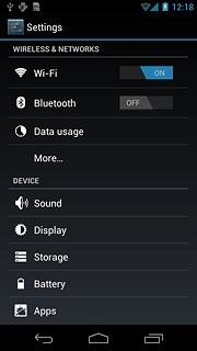 Press the field next to Bluetooth to select ON or OFF.