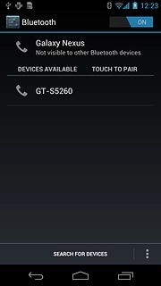 Press your device at the top of the display to turn on Bluetooth visibility.