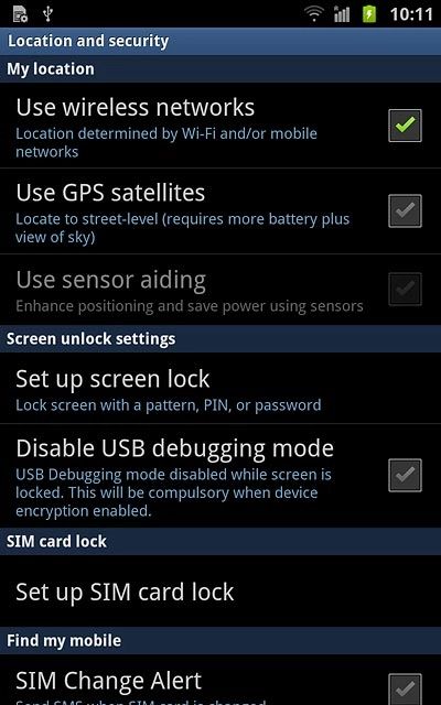 When the box next to the menu item is ticked (V), the function is turned on.