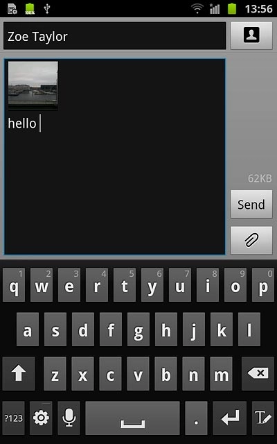 Press Send when you've finished your picture message.