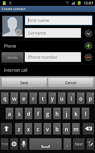 Press First name and key in the required first name.