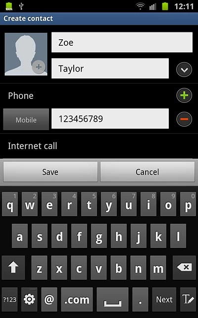 Press the picture icon next to the name.