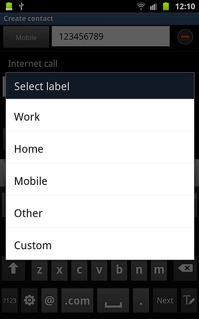 Press the required email type.