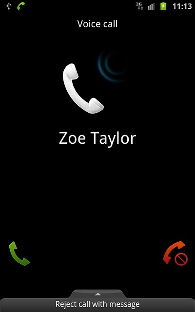 Press the reject call icon and drag the icon left.