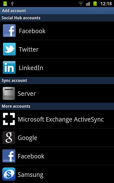 Press the required social network or the required email account.