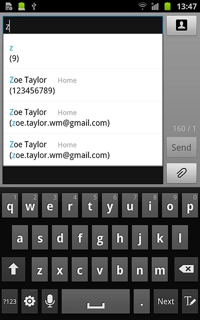 Press the required contact.