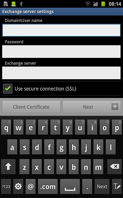 Press the field below Domain\User name and key in the domain and username separated by a 