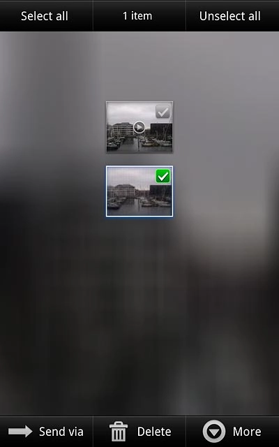 When the file is ticked (V), it's selected.