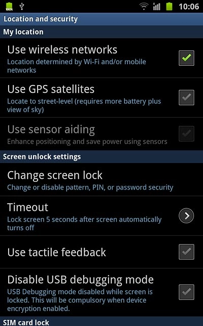 Press Change screen lock.