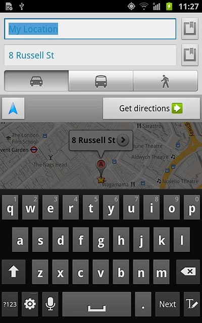 Press the required mode of transportation.