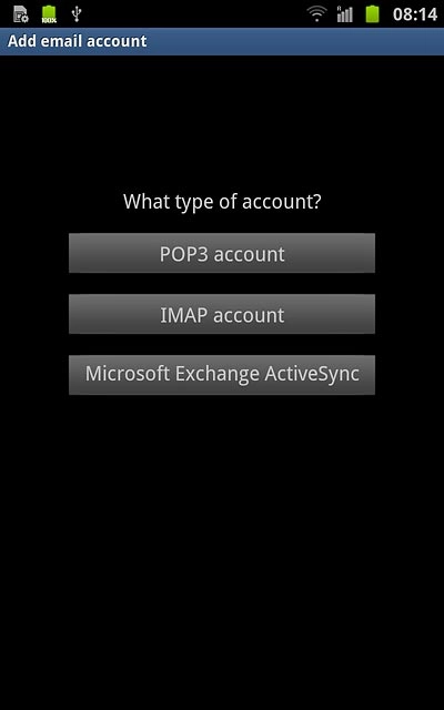 Press Microsoft Exchange ActiveSync.