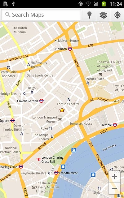 Press Search Maps.Key in the required destination.Results matching what you key in are displayed.