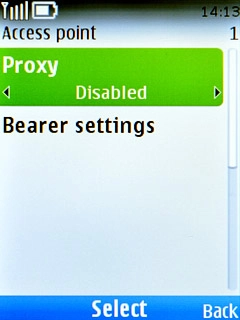 Scroll to Proxy and press the Navigation key.