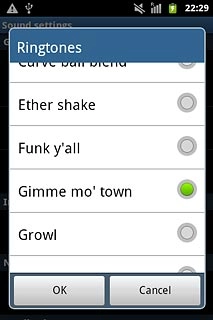 Once you've found a ring tone you like, press OK.