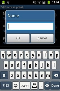 Key in Vodafone Internet and press OK.