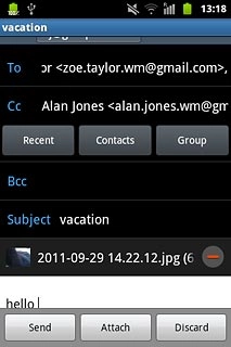 Press Send when you've finished your email message.
