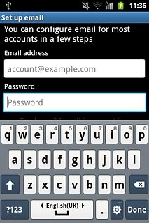 Press Password and key in the password for your email account at your email provider.