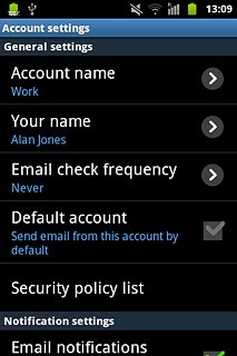 Press Default account to turn on the function.