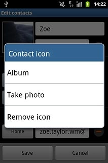 To use a saved picture:Press Album.