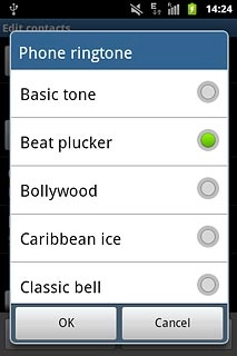 Once you've found a ring tone you like, press OK.