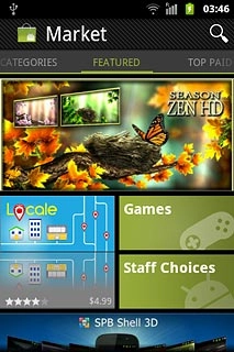 To search by application name:Press the search icon.