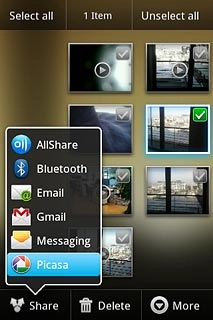 Press one of the following social networks:Picasa, go to 3a.