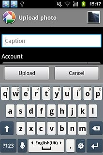 Key in text for the picture.Press Upload.