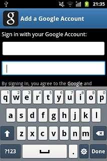 Press Password and key in the password for your Google account.