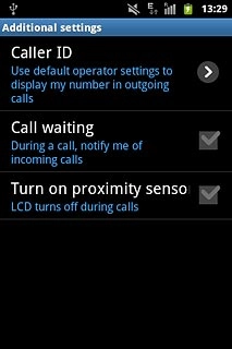 The current settings are displayed.Press Call waiting to turn the function on or off.