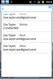 A picture message containing the picture or video clip is created.Key in the first letters of the required contact.Matching contacts are displayed.Press the required contact.