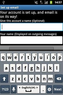 Press the field below Give this account a name (Optional) and key in a name for your email account (such as Private or Work).