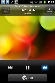 To fast forward or rewind the current audio file:Press and hold arrow right or arrow left.