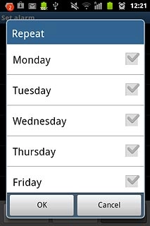 Press the required days to select them.