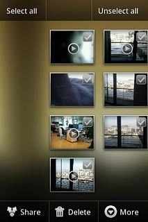 Go to the required folder.Press and hold the required file until the file is ticked (V).
