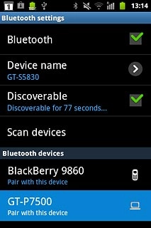 Press the required Bluetooth device.